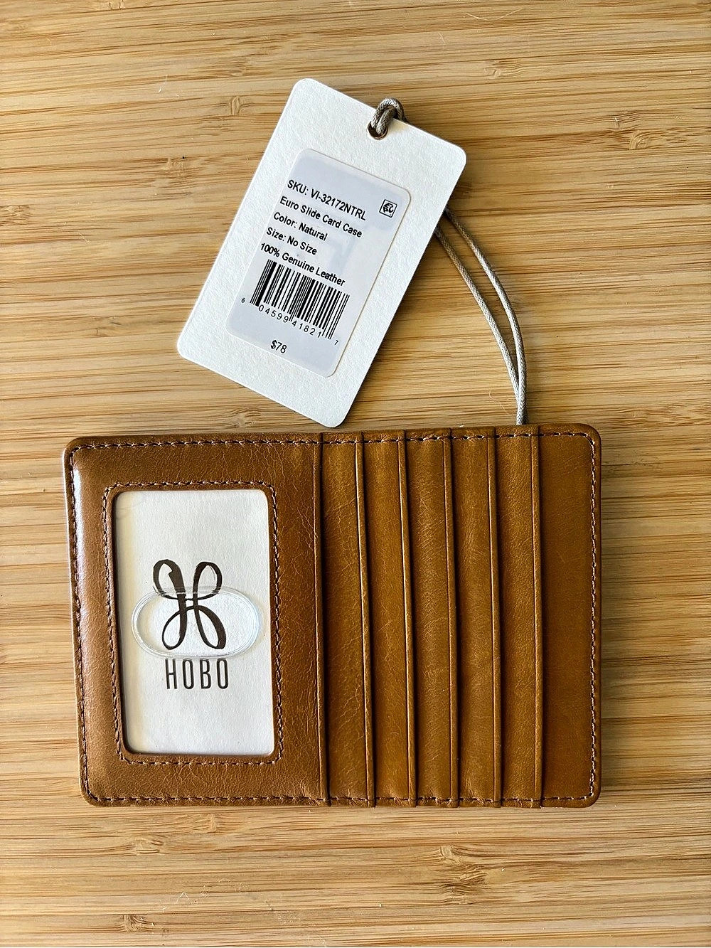 HOBO Euro Slide Card Case Women's Brown Wallet NWT